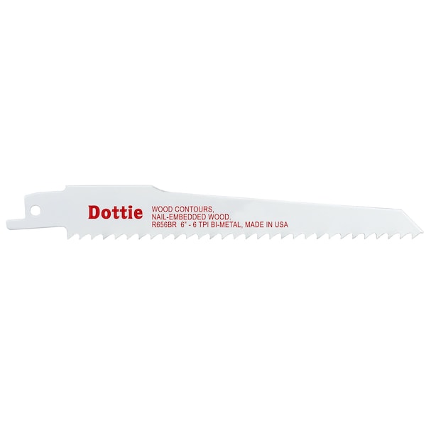 6" L x Wood Contours & Nail-Embedded Wood Cutting Reciprocating Saw Blade